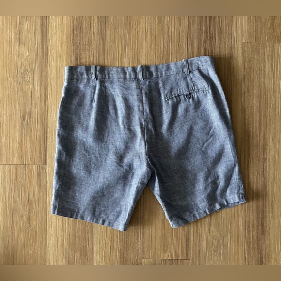 Frescobol Carioca Shorts Blue Linen Cotton Mens 36 Preppy Golf Casual - Picture 2 of 9